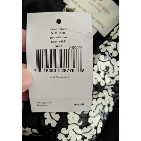 🆕 Kate Spade Bradie Dress Pop of Color Black - Picture 12 of 13